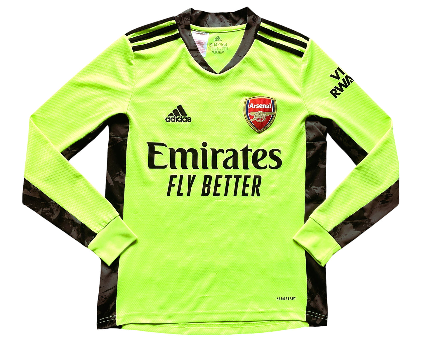 Arsenal Goalkeeper Shirt 2020 -21 (good) Adults XS though tag says Youths 164 13-14 yrs
