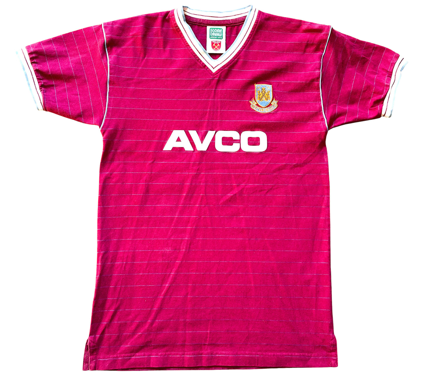 West Ham Home Shirt 1985 -87 Score Draw (fair) Adults Small