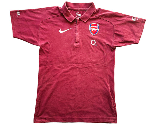 Arsenal Nike 1/4 zip Polo Shirt 2005 -06 (very good) Medium Youth 140-152 10-12 years