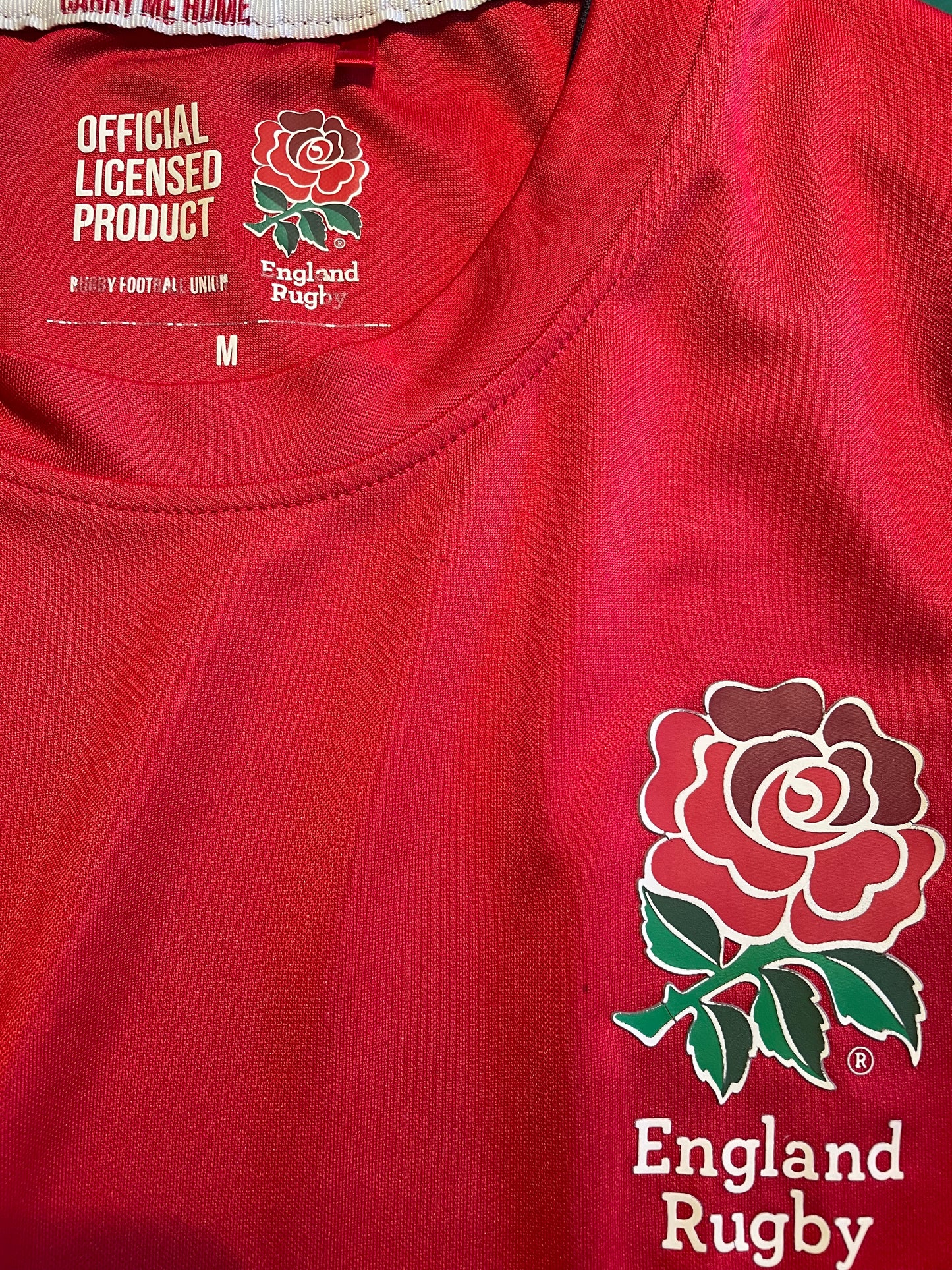 England Rugby Shirt (very good) Adults Medium. Height 23 inches.