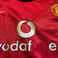 Man United Home Shirt 2002 (average) Kids. no size, 6 to 8 years? Height 14 inches