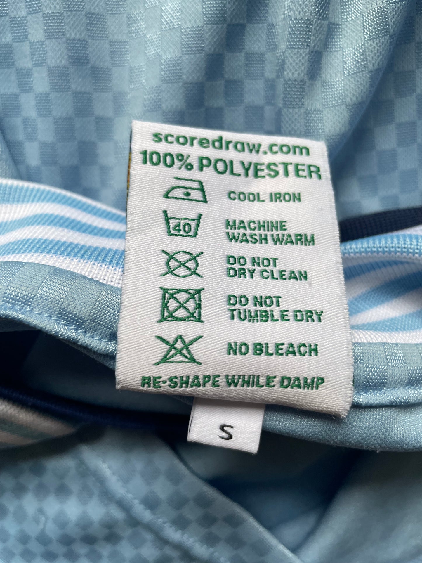 Manchester City Home Shirt 1995 -97 Score Draw (very good) Adults Small