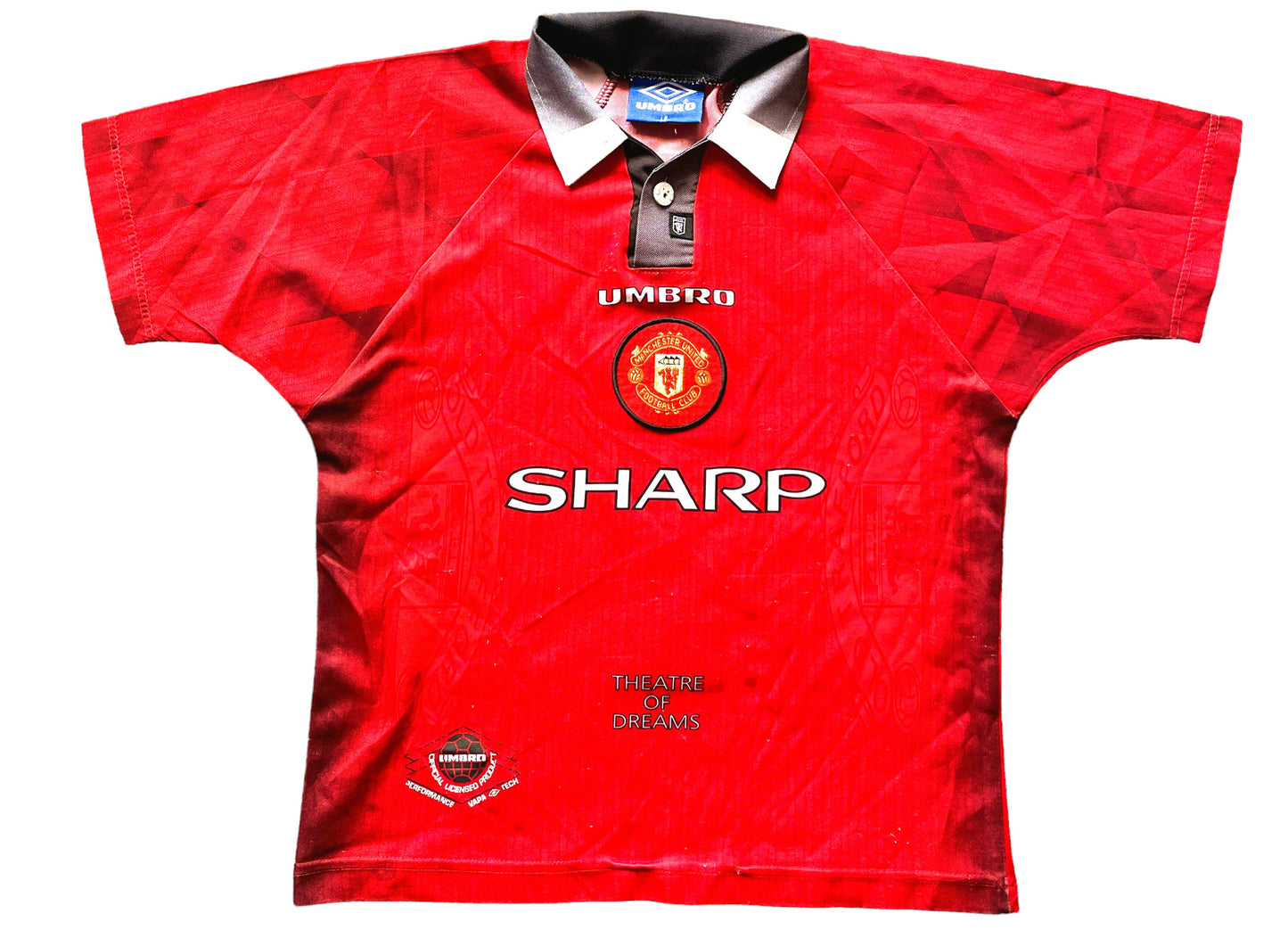 Man United Shirt & Shorts 1996-98 CANTONA 7 original (good) AdultsXXS tho tag says Large Boys 76-81cm