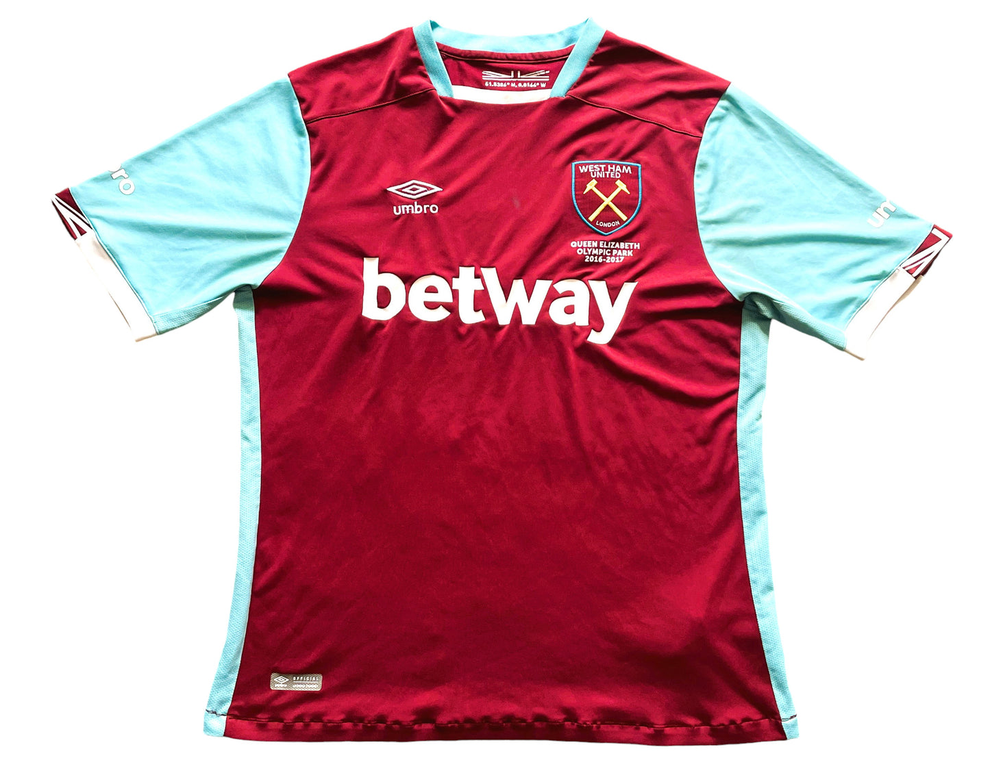 West Ham Home Shirt 2016 - 17 (fair) Adults Large Umbro