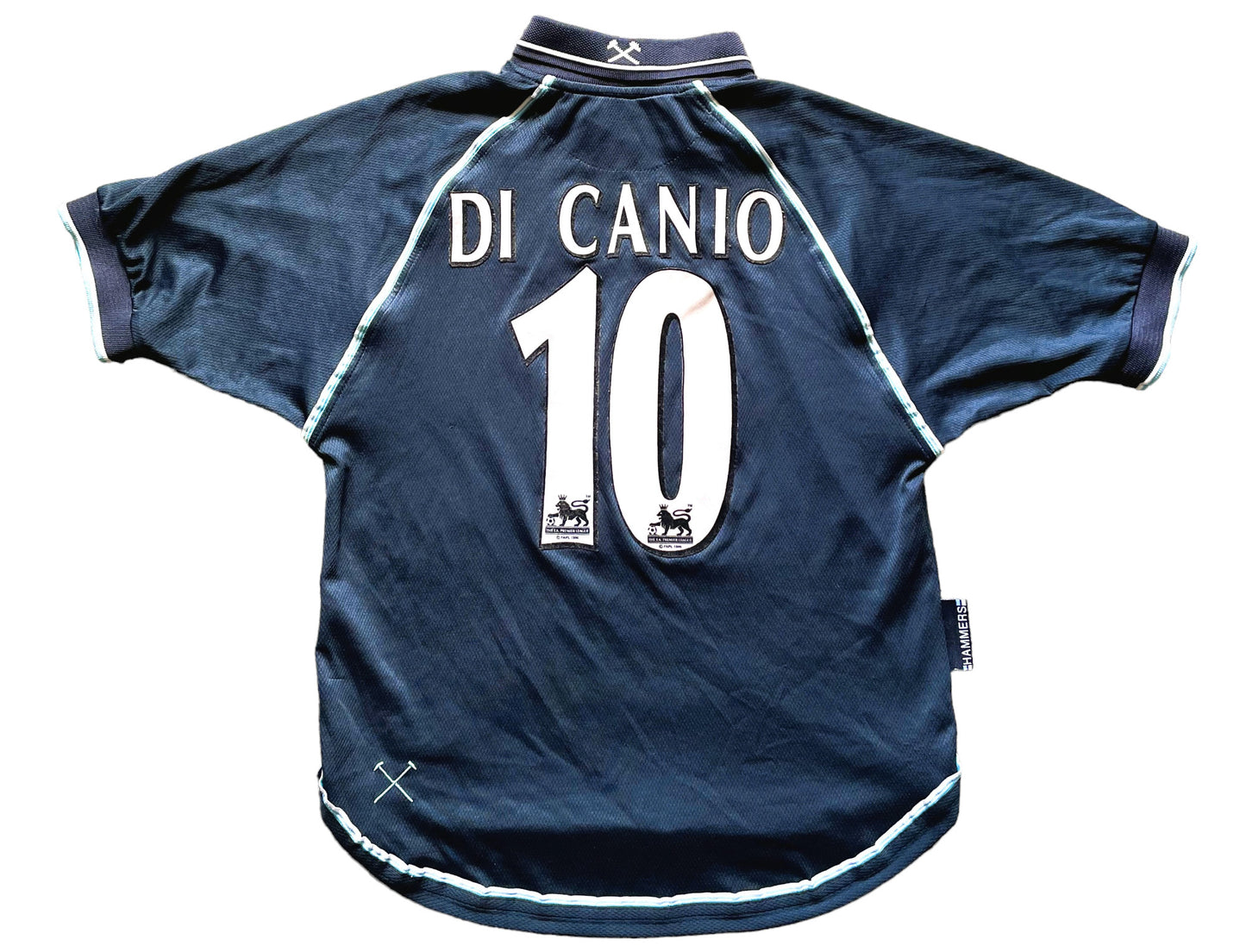 West Ham 1999-01 Third Shirt DI CANIO 10 (very good) AdultsXS tho XLBoys on tag