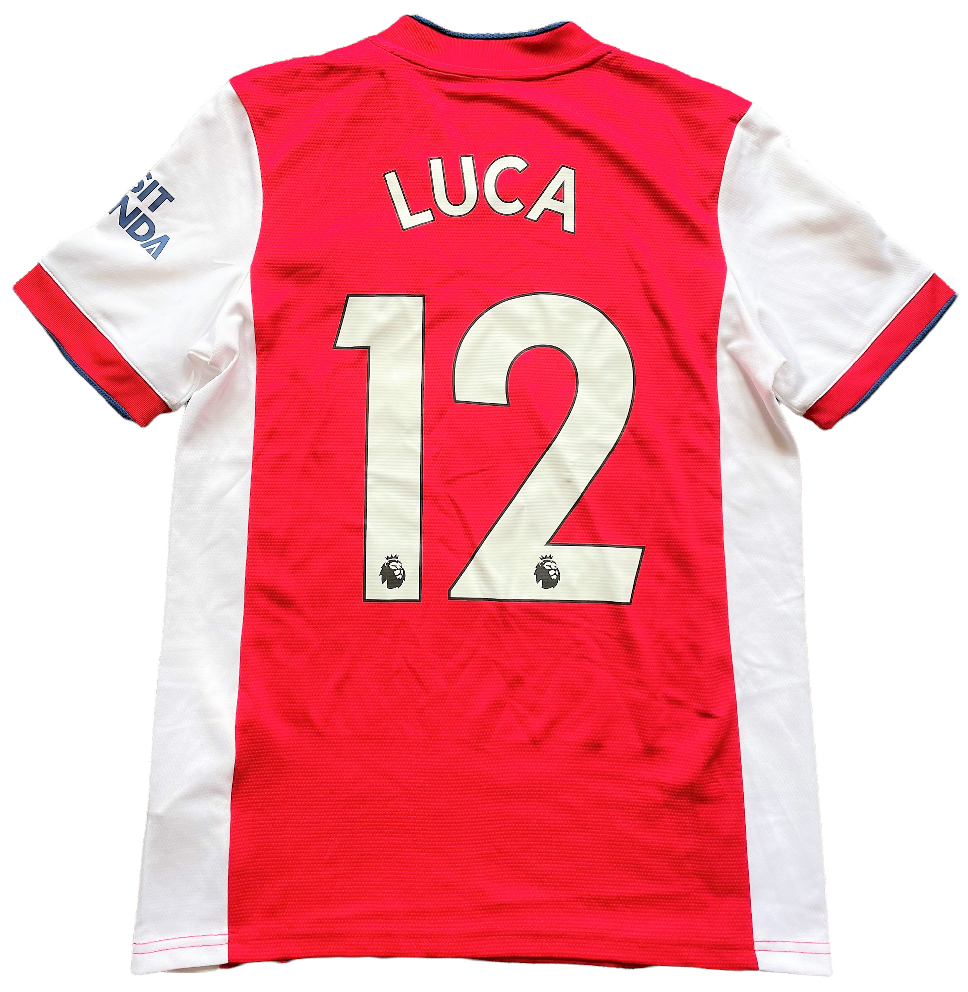 2021-22 Arsenal Home Shirt LUCA #12 (excellent) Youths 13-14 years