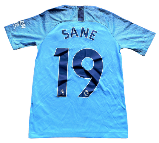 2018-19 Manchester City Home Shirt SANE #19 (excellent) Age 12 to 13