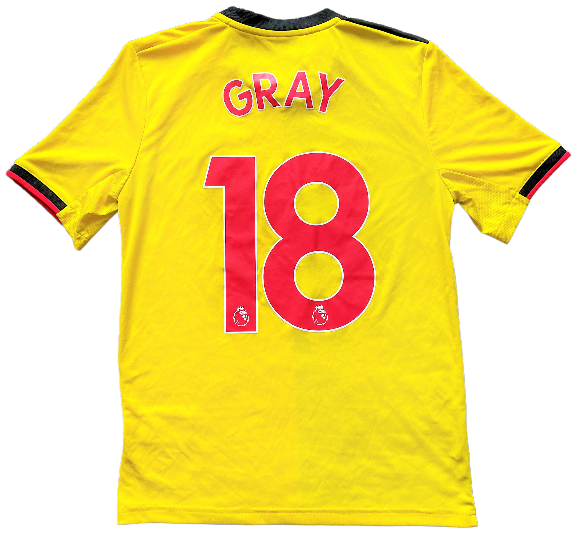 2019-20 Watford Home Shirt GRAY #18 (excellent) Youths 13 to 14 years